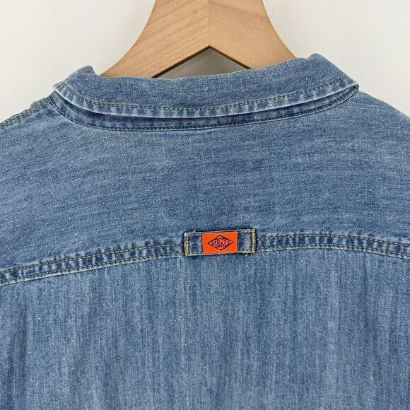 Superdry The London Loom Blue Denim Shirt Men’s Size Large - Picture 7 of 7